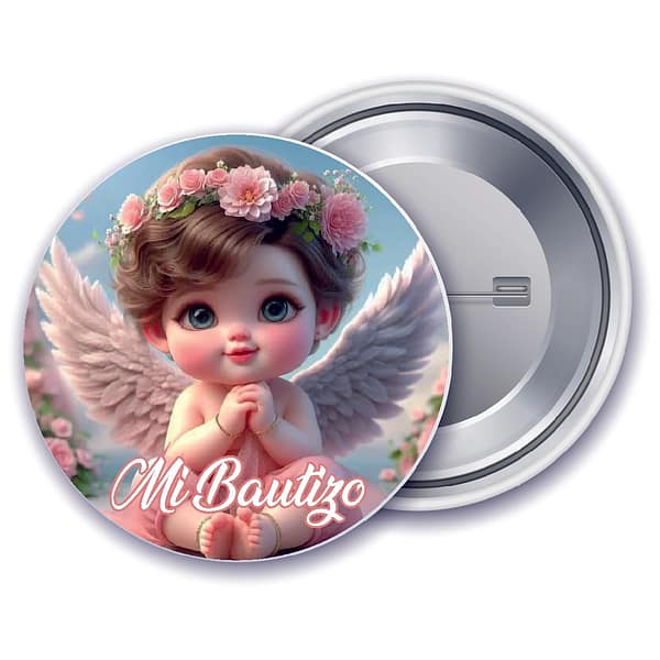 chapa bautizo con alas