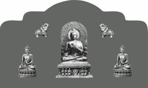 Cabecero de cama en vinilo de budas