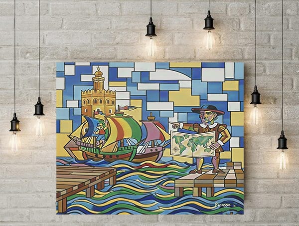 Lienzo Picasso torre oro